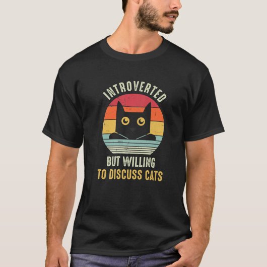 内向的だが猫ヴィンテージ Tシャツ (正面)