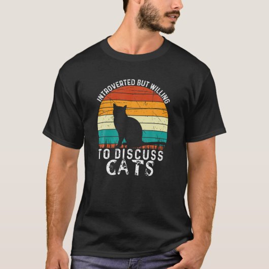 内向的だが猫ヴィンテージ Tシャツ (正面)