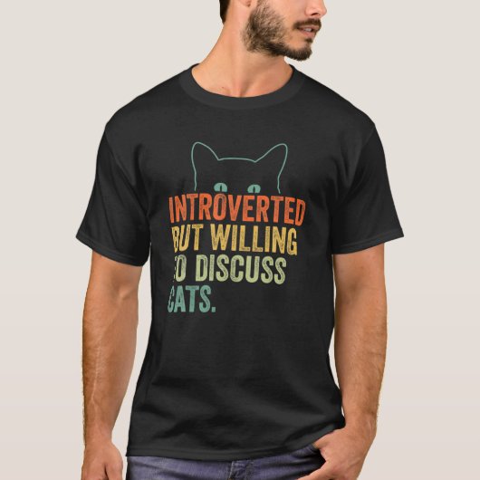 内向的だが猫論おもしろい論に進む Tシャツ (正面)