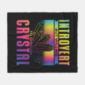 内向的だが結晶について話し合う気がある フリースブランケット (正面(横))