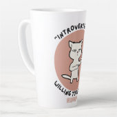 内向的だが話し合う気おもしろい持ち – Cat カフェラテマグ (左アングル)