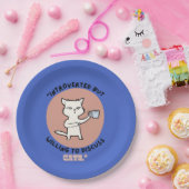 内向的だが話し合う気おもしろい持ち – Cat ペーパープレート (パーティー)