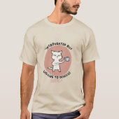 内向的だが話し合う気おもしろい持ち – Cat Tシャツ (正面)