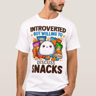 内向的だが軽食について話し合う Tシャツ