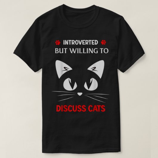 内向的だが進んでかわいい顔猫 Tシャツ (デザイン正面)