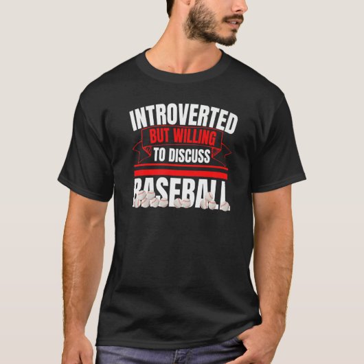 内向的だが野球のアンチSについて話し合う Tシャツ (正面)
