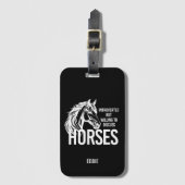内向的だが馬について話し合う意思があるおもしろい ラゲッジタグ (正面縦)