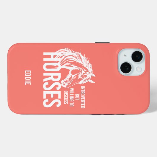 内向的だが馬について話し合う意思があるおもしろい Case-Mate iPhoneケース (裏面 (横))