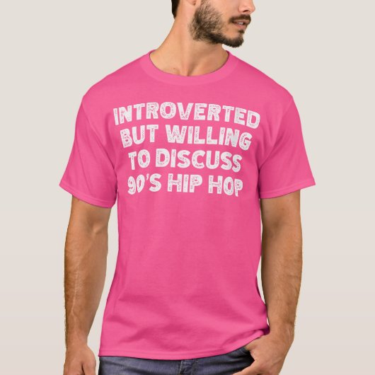 内向的だが90年代のRbについて話し合う意志がある女性 Tシャツ (正面)