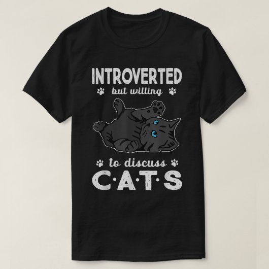 内向的だが、動物のペットと話し合いたい Tシャツ (デザイン正面)