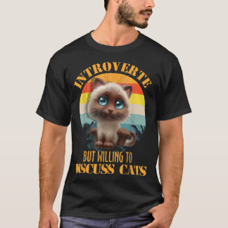内向的だが、猫との話をしたい Tシャツ