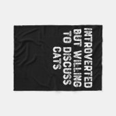 内向的だが、猫について話し合いたい フリースブランケット (正面(横))