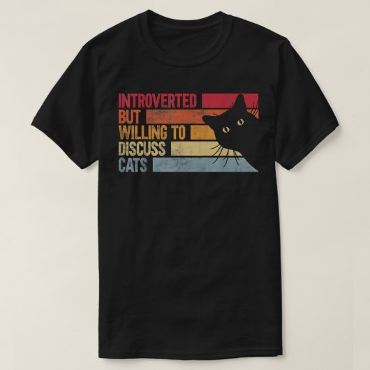 内向的だが、猫について話し合いたい Tシャツ (デザイン正面)