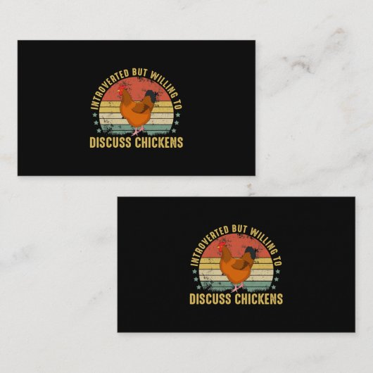 内向的だが、鶏について話し合う意思があるおもしろい 名刺 (正面/裏面)