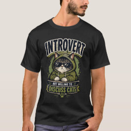 内向的だけど猫の話ならするよ 面白いレトロデザイン Tシャツ
