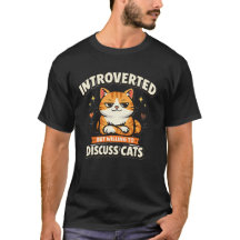 内向的だけど猫の話ならする + 猫の面白Tシャツ