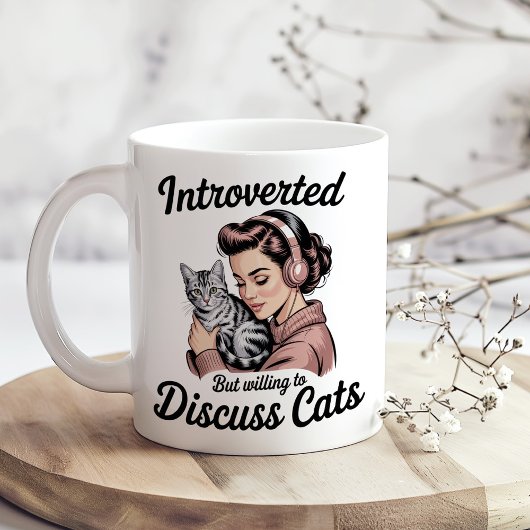 "内向的だけど猫の話ならする" 面白い コーヒーマグカップ