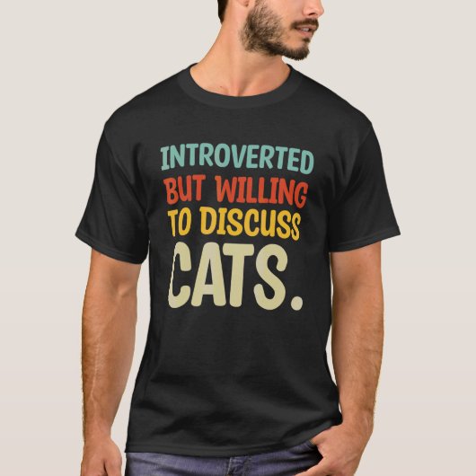 内向的だけど猫の話ならできる 内向的 Tシャツ (正面)