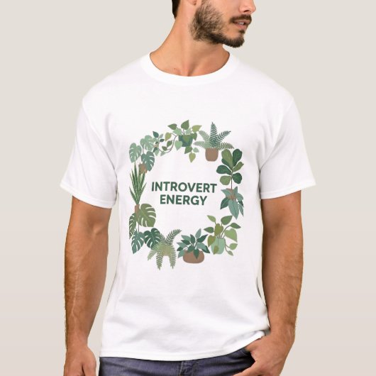 内向的なエネルギーを表現する自然なデザインのTシャツ Tシャツ (正面)