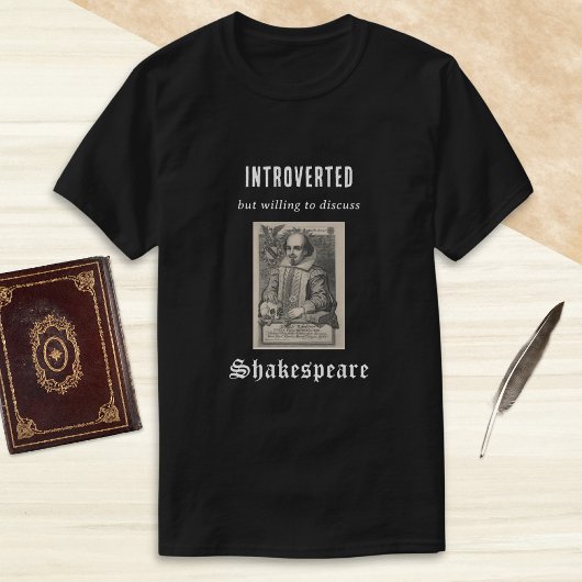 内向的なシェイクスピアの絵 面白い おもしろい Tシャツ