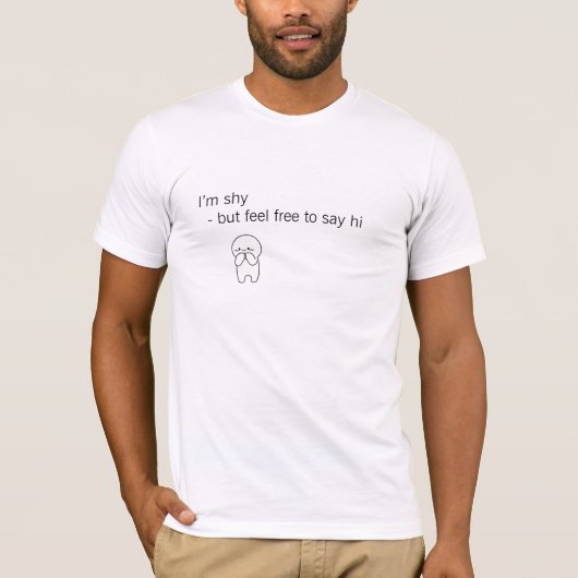 内向的なフラーター こんにちはと言ってね Tシャツ (正面)