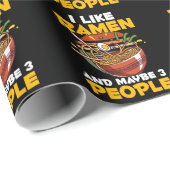 内向的なラーメングルメ日本のの麺愛好家 ラッピングペーパー (ロールコーナー)