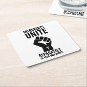 内向的な人々は自分の家で別々に団結する スクエアペーパーコースター (アングル)