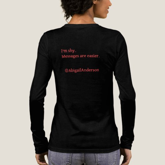 内向的な人でもメッセージでならイケる 赤 トライブレンドTシャツ (背面)