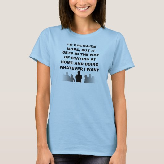 内向的な人のためのおもしろTシャツ Tシャツ (正面)