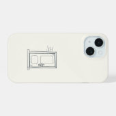 内向的な人へのギフト ミニマリスト 閉じたドア ラインアート iPhone 15ケース (裏面横)