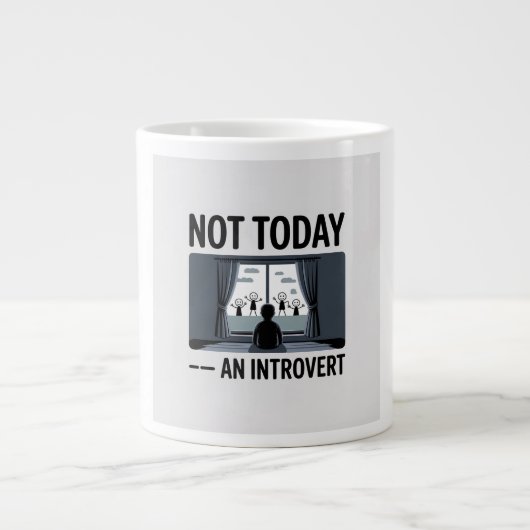 内向的な人への面白いギフト マグカップ "Not Today" (正面)