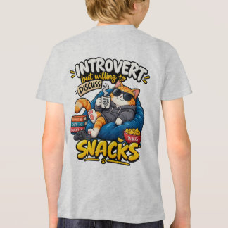 内向的な人向けの可愛い猫の子供用Tシャツ トライブレンドＴシャツ