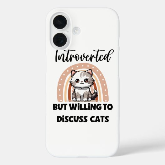 内向的な人向けの猫好きのための名言 Case-Mate iPhoneケース (裏面)