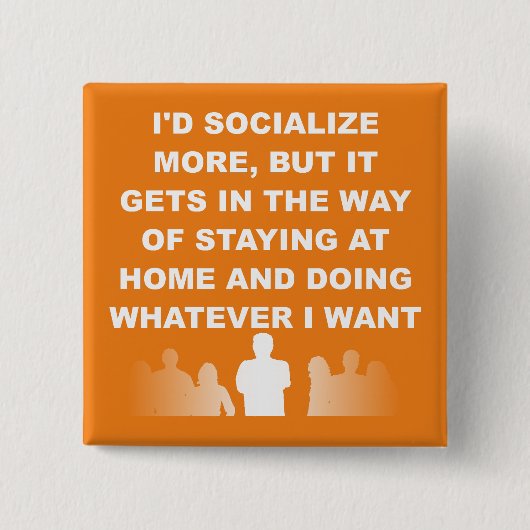 内向的な出無精のおもしろいなボタンのバッジPin 缶バッジ (正面)