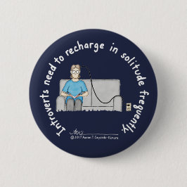 内向的な基本原則: 再充電の濃紺ボタン 缶バッジ