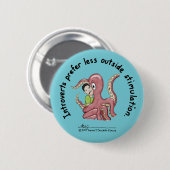 内向的な基本原則: 刺激の青ボタン 缶バッジ (正面&裏面)