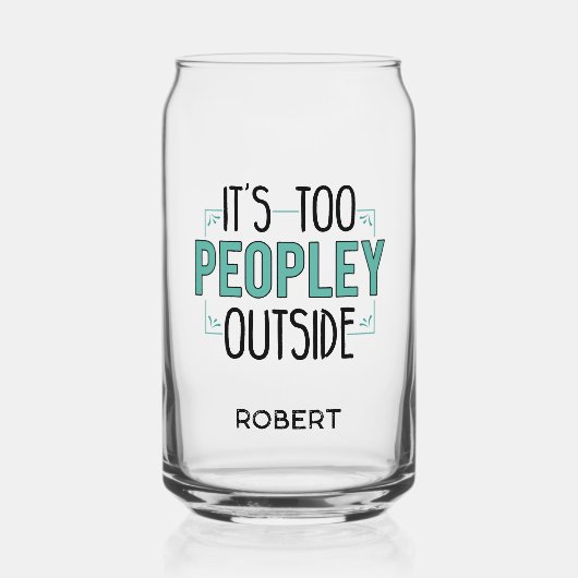 内向的な外は人が多すぎるパーソナライズされた ガラス缶 (正面)