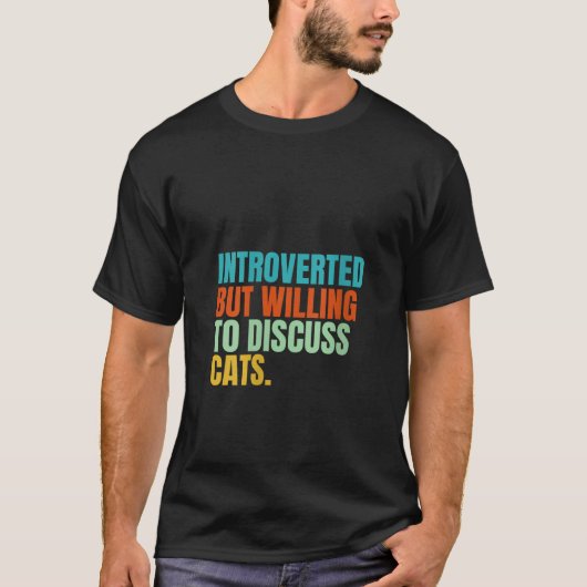 内向的な女性が猫好きのRet Tシャツ (正面)