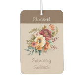 内向的な孤独の名前を追加フローラブラウン カーエアーフレッシュナー (正面)