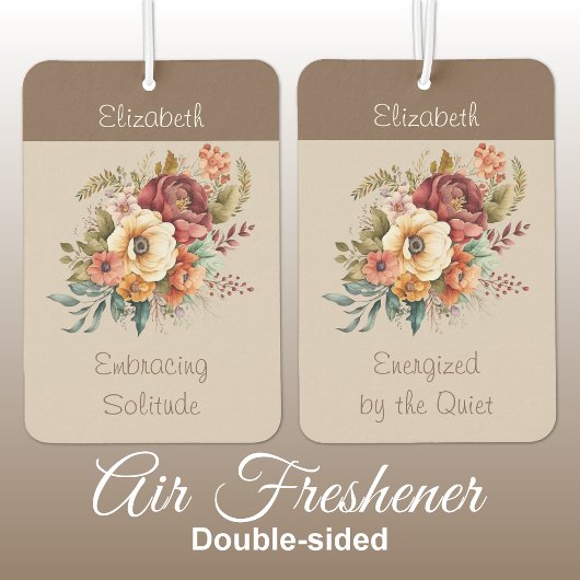 内向的な孤独の名前を追加フローラブラウン カーエアーフレッシュナー