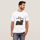 内向的な猫のTシャツ 面白いデザイン Tシャツ (正面フル)