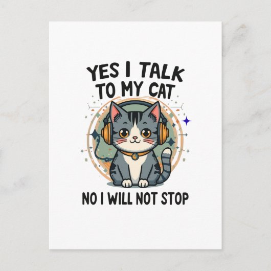 内向的な猫好きのための面白い引用 かわいい猫のユーモア ポストカード (正面)