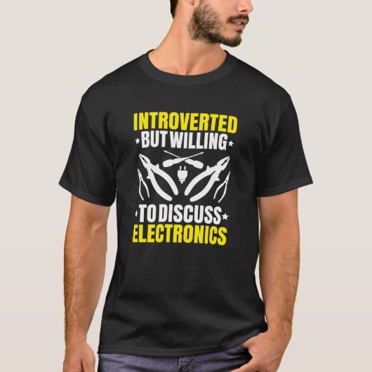 内向的な電気屋さん Tシャツ (正面)