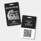 内向的な馬好きが笑えるタックストアの営業 バッジ (正面＆裏面)