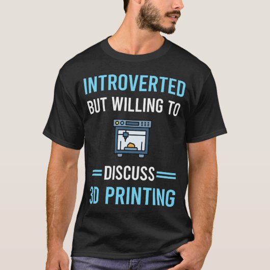 内向的な3Dプリント Tシャツ (正面)