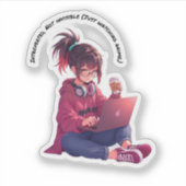 内向的、目に見えない存在じゃない（アニメ鑑賞中） シール (正面)