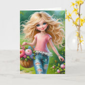 内子誕生日 カード (黄色い花)