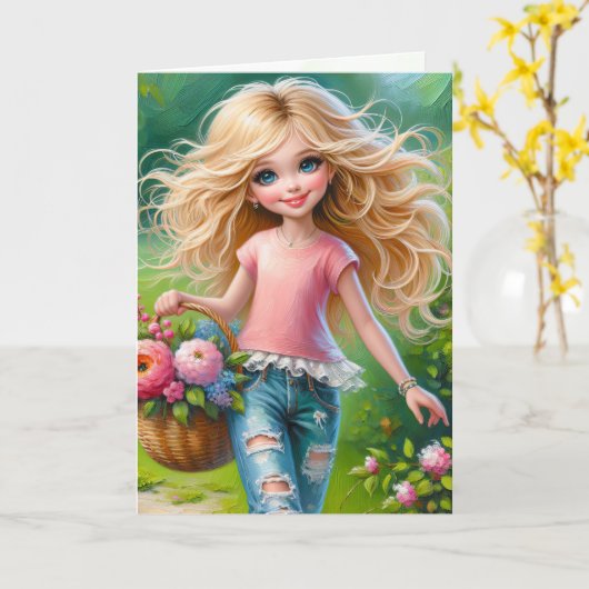 内子誕生日 カード (黄色い花)