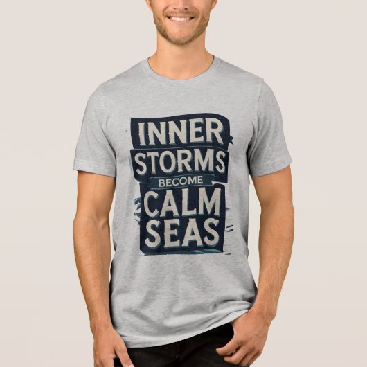 内嵐が穏やかな海に トライブレンドTシャツ (正面)
