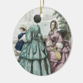 内戦の南北戦争前のファッションの女性夜会服 セラミックオーナメント (左)
